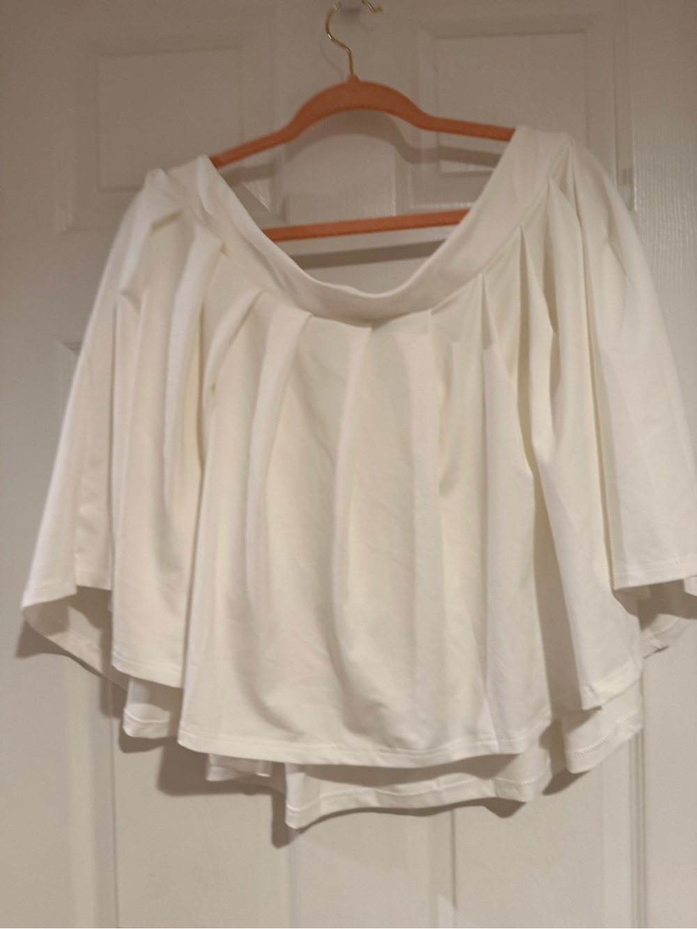 SHEIN White Off-Shoulder Flowing Mini Skort
